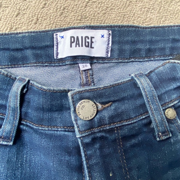 Paige Blue Skyline Straight Stretch Maternity Jeans Sz W28 L33 AU10 Made in USA - Picture 5 of 8